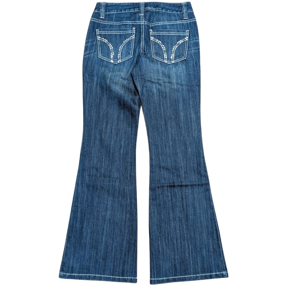 INC Jeans Womens 4 Flare Leg Flared Rhinestones Bling Pockets Regular Fit‎